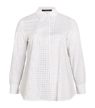 Shop Marina Rinaldi Cotton Embellished Shirt In White