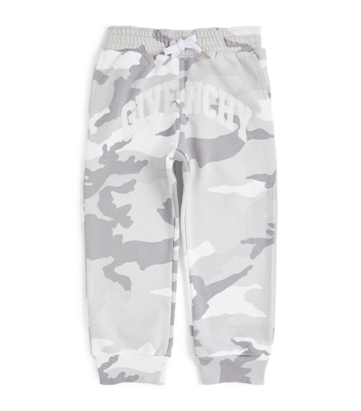 Shop Givenchy Camouflage Curved-logo Sweatpants (4-12 Years) In Grey