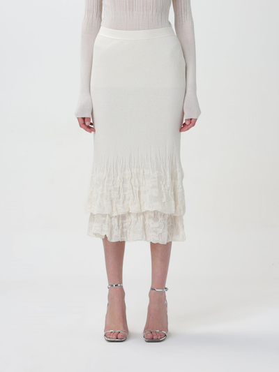 Shop Bottega Veneta Skirt  Woman Color White