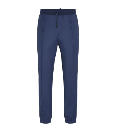 Shop Zegna Wool High Performance Sweatpants In Blue