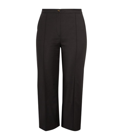 Shop Marina Rinaldi Cropped Straight Trousers In Black