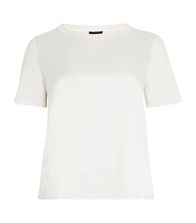 Shop Marina Rinaldi Satin T-shirt In White