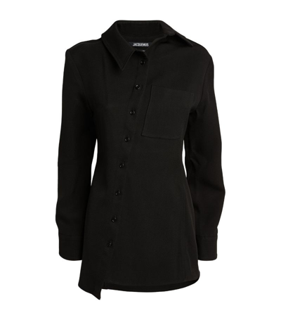 Shop Jacquemus Asymmetric Pablo Shirt In Black