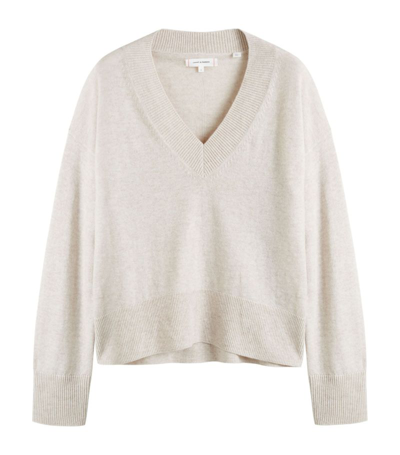 Shop Chinti & Parker Wool-cashmere V-neck Sweater In Neutrals