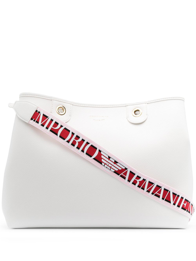 Shop Emporio Armani Myea Medium Shopping Bag In White