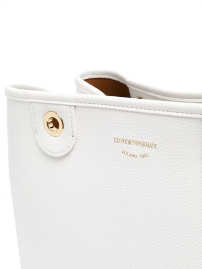 Shop Emporio Armani Myea Medium Shopping Bag In White