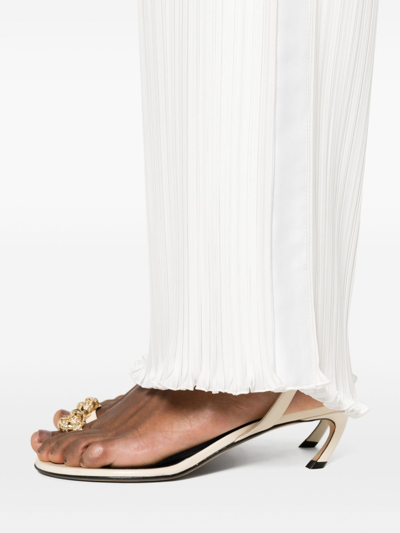 Shop Lanvin Pleated Trousers In White