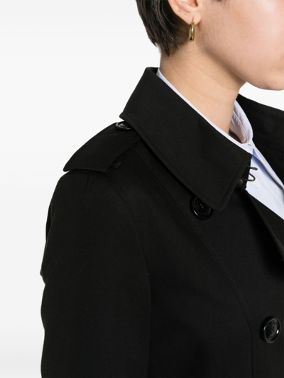 Shop Burberry Chelsea Cotton Trench Coat In Black