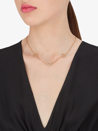 Shop Fendi F Is  Necklace In Gold