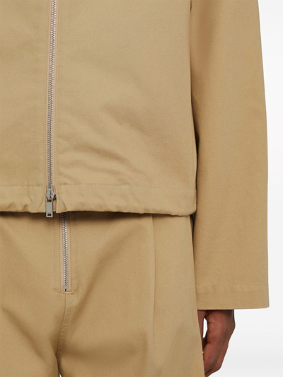 Shop Jil Sander Cotton Zipped Jacket In Beige