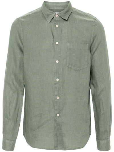 Shop Ps By Paul Smith Linen Shirt In Green