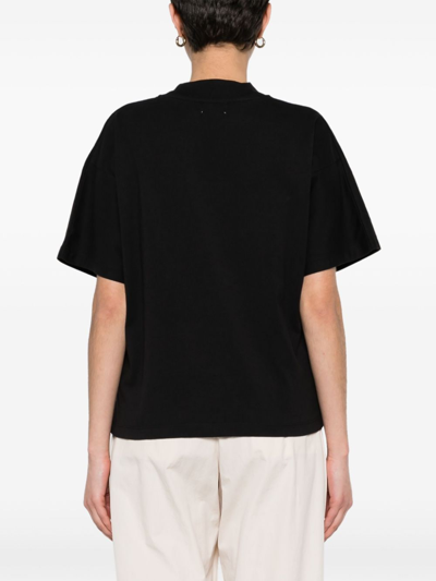 Shop Woolrich Logo Cotton T-shirt In Black