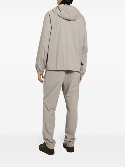 Shop Dolce & Gabbana Nylon Track Pants In Grey