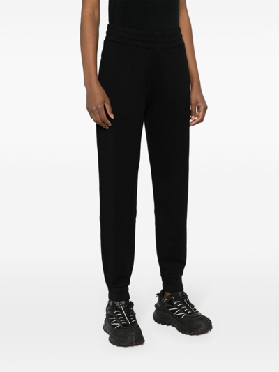 Shop Moncler Logo Cotton Sweatpants In Black
