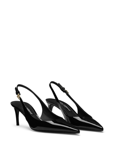 Shop Dolce & Gabbana Patent Leather Slingback Pumps In Black