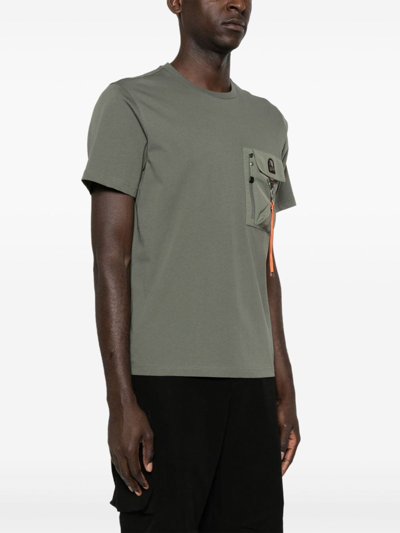 Shop Parajumpers Pocket Detail Cottn T-shirt In Green