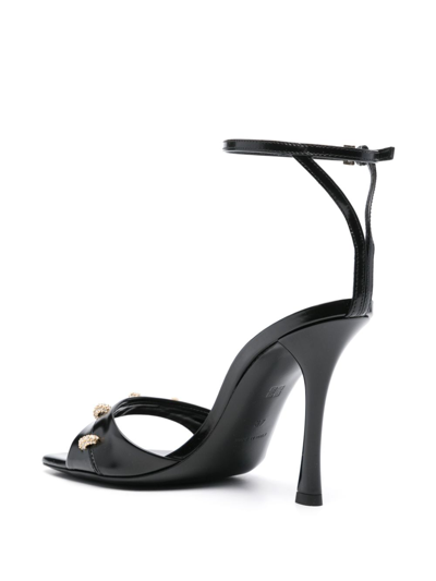 Shop Givenchy Stitch Leather Sandals In Black