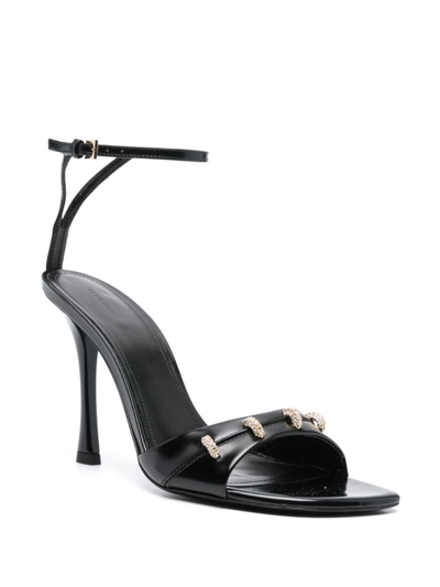 Shop Givenchy Stitch Leather Sandals In Black