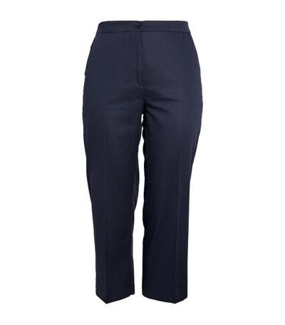 Shop Marina Rinaldi Cotton Trousers In Blue