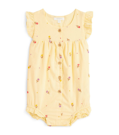 Shop Purebaby Floral Bodysuit (0-24 Months) In Yellow