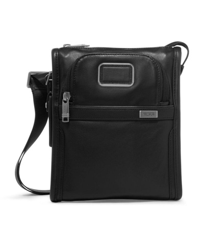 Shop Tumi Alpha 3 Leather Cross-body Bag In Black