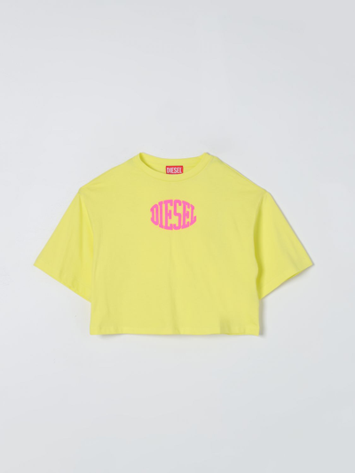 Shop Diesel T-shirt  Kids Color Yellow