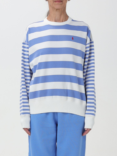 Shop Polo Ralph Lauren Sweatshirt  Woman Color Gnawed Blue
