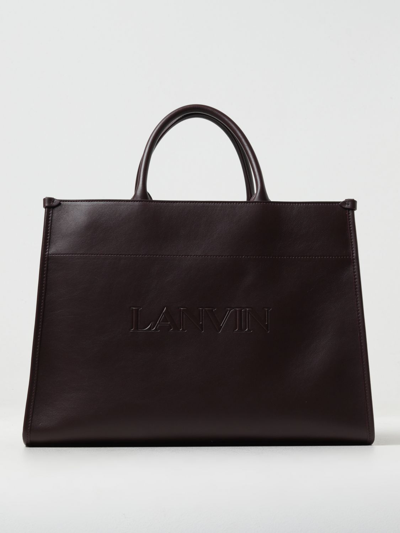 Shop Lanvin Tote Bags  Woman Color Black Cherry