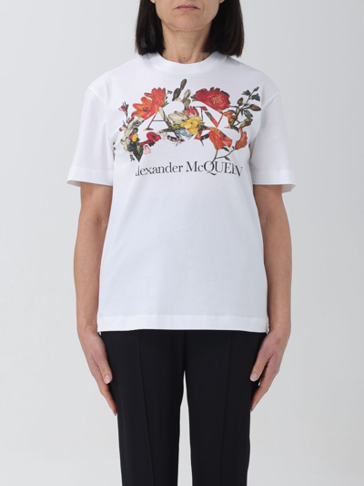 Shop Alexander Mcqueen T-shirt  Woman Color White