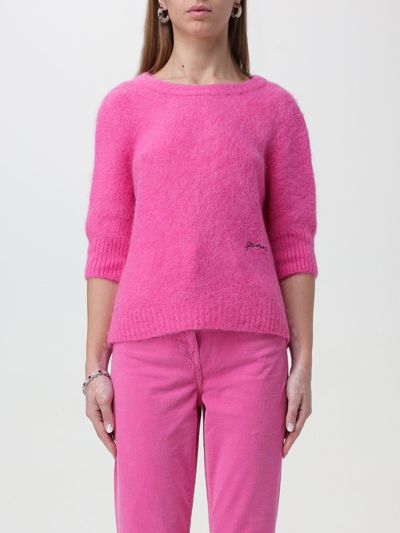 Shop Ganni Sweater  Woman Color Fuchsia
