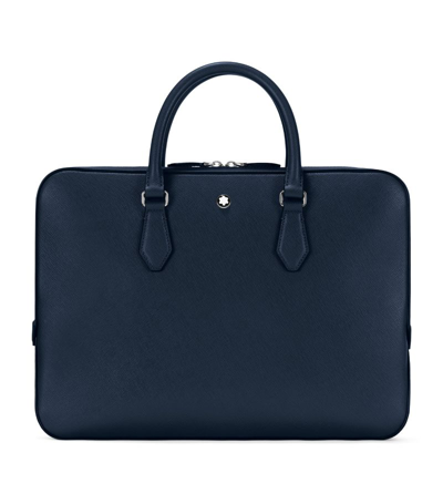 Shop Montblanc Leather Sartorial Document Case In Blue