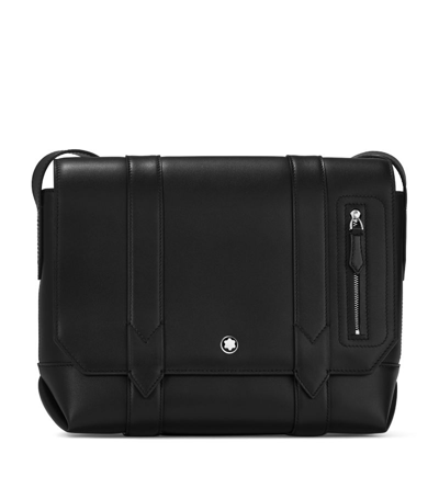 Shop Montblanc Small Leather Meisterstück Selection Messenger Bag In Black