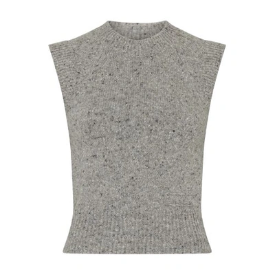 Shop Ami Alexandre Mattiussi Sleeveless Sweater In Light_heather_grey