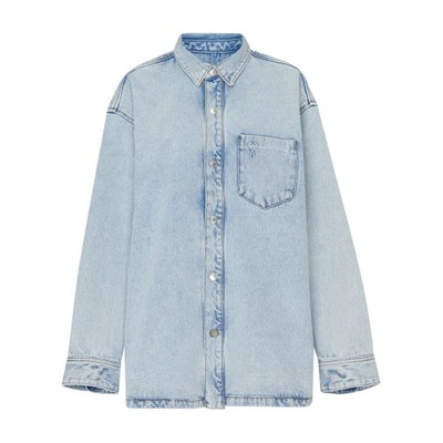 Shop Ami Alexandre Mattiussi Ami De Caur Oversized Overshirt In Bleu_javel