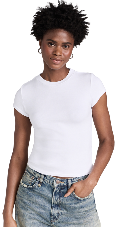 Shop Perfectwhitetee Jude Ribbed Baby Tee White