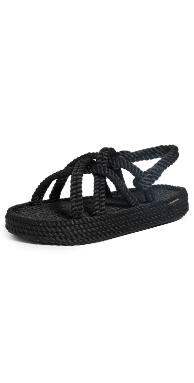 Shop Bohonomad Bodrum Rope Platform Sandals Black
