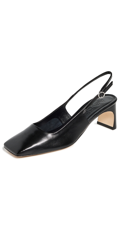 Shop Aeyde Eliza Nappa Leather Black Heels Black