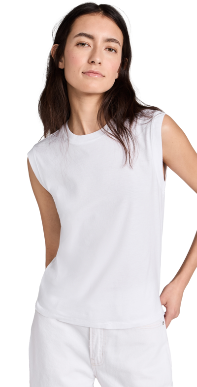 Shop Frame Muscle Crew Tank White