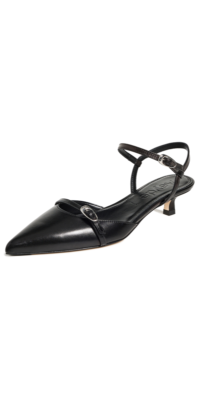 Shop Aeyde Melia Nappa Leather Heels Black