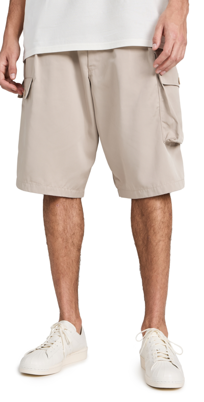Shop Y-3 Twill Shorts Clay Brown .
