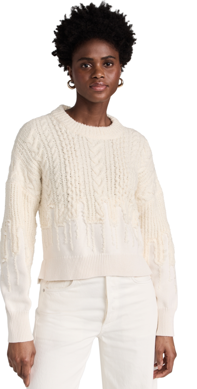 Shop La Ligne Mix Stitch Crew Sweater Ivory