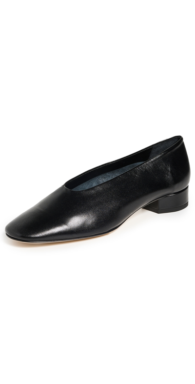 Shop Aeyde Delia Nappa Leather Heels Black
