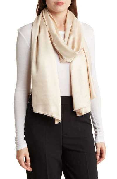 Shop Vince Camuto Oversized Satin Pashmina Wrap In Taupe