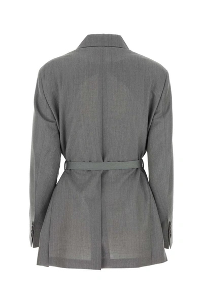 Shop Prada Jackets And Vests In Grey