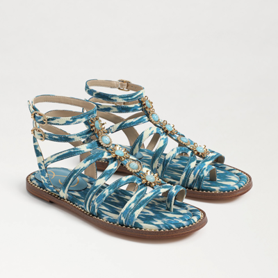 Shop Sam Edelman Tianna Gladiator Sandal Blue Lapis Multi Fabric