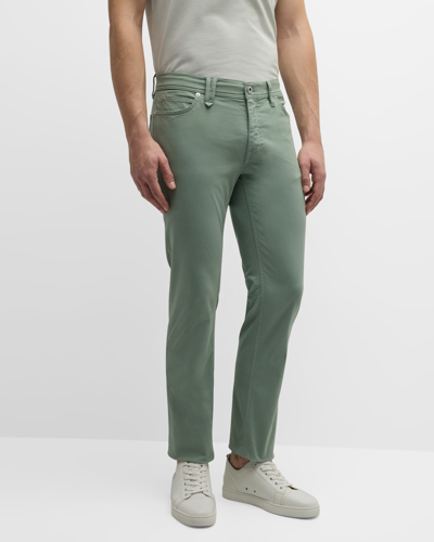 Shop Brioni Men's Cotton-stretch 5-pocket Pants In Green