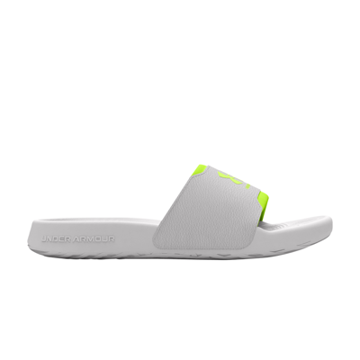 Pre-owned Under Armour Wmns Ignite Select Slide 'distant Grey High Vis Yellow'