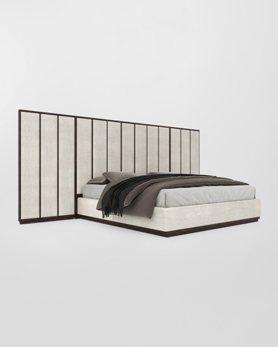 Shop Casa Ispirata Colonna Extended Panel Upholstered Queen Bed In Brunette