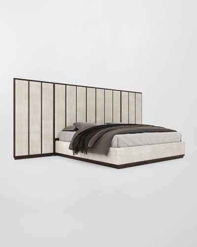 Shop Casa Ispirata Colonna Extended Panel Upholstered King Bed In Brunette