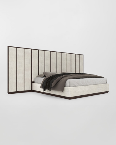 Shop Casa Ispirata Colonna Extended Panel Upholstered California King Bed In Brunette